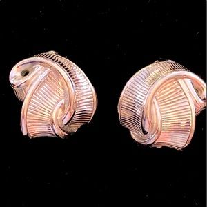 Givenchy silver clip on knot earrings. Large